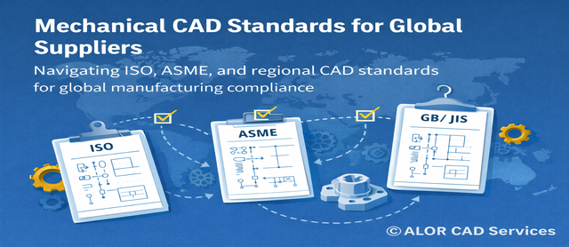 Mechanical CAD standards compliance for ISO ASME and global manufacturing suppliers