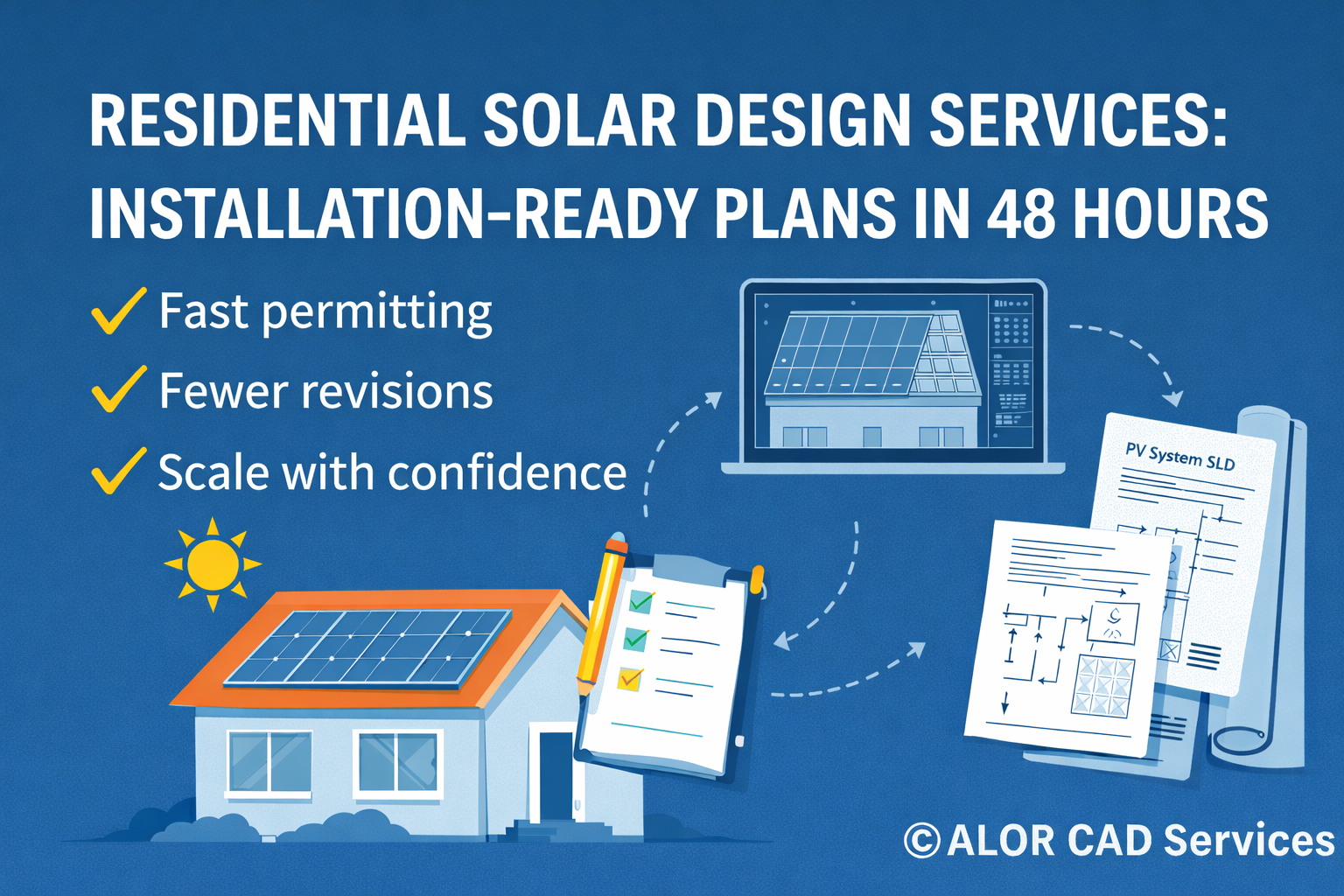 Residential solar design workflow from site survey to installation-ready plans
