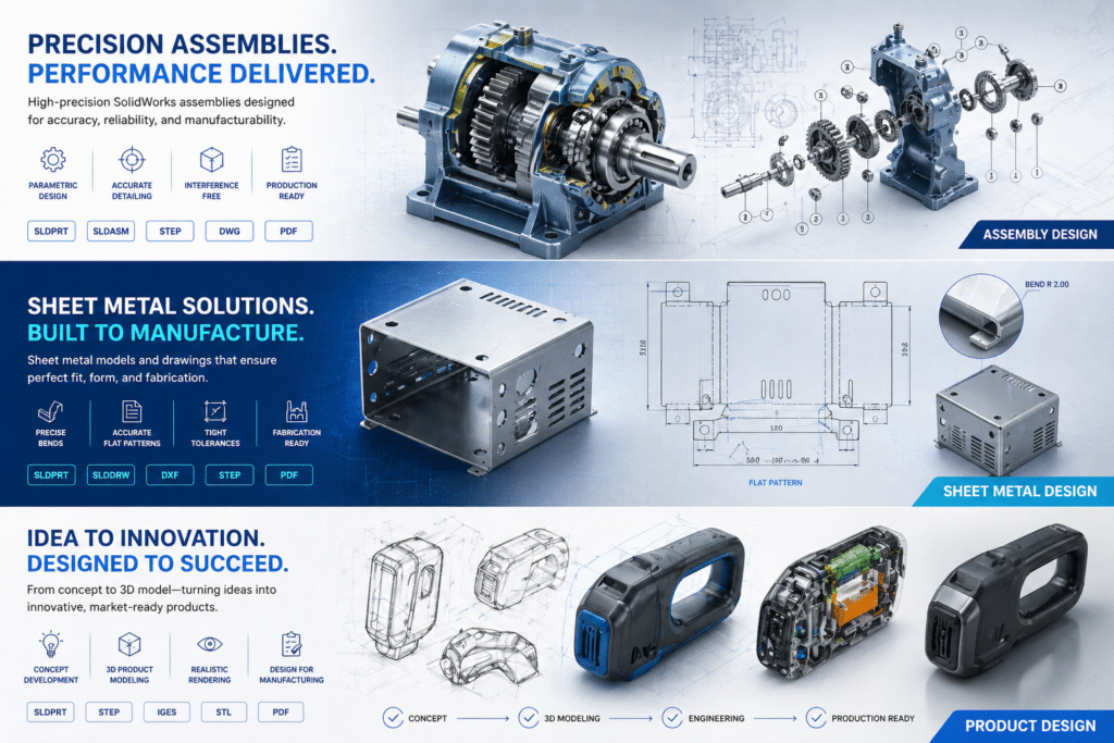 SolidWorks 3D Modeling and Drafting Services 1024x683